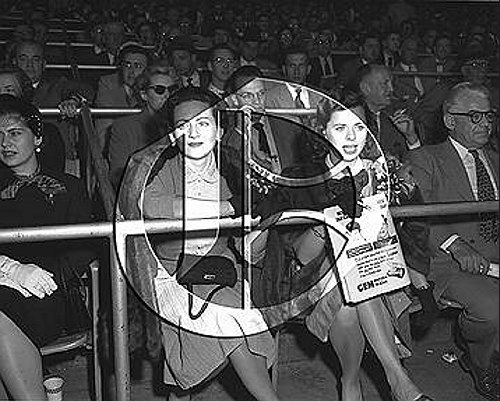 Fans in seats at Yankee Stadium at World Series 56N0274